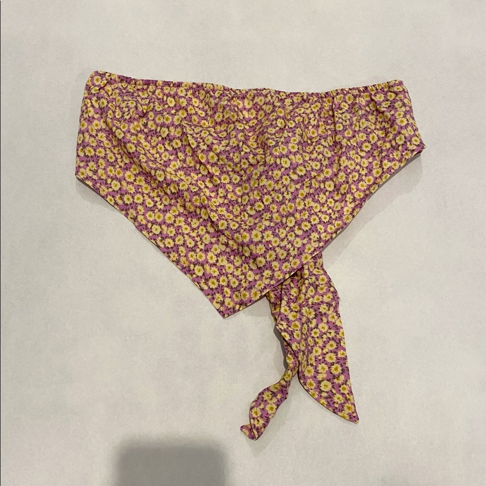 Motel Rocks Floral Scarf Tie Top